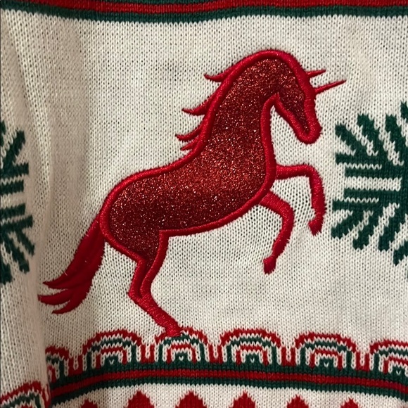 NWOT Festive Red and White Holiday Cardigan - Picture 6 of 7